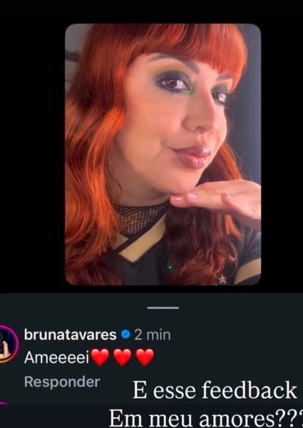 Depoimento de cliente elogiando a maquiagem da Carla no Instagram